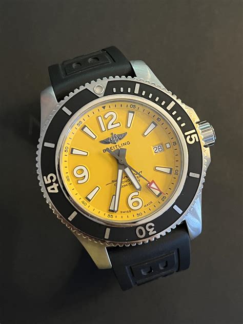 breitling replicas yellow dail face|breitling superocean yellow dial.